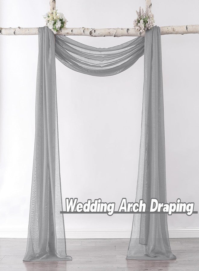 DONREN Grey Window Scarf for Background - Luxury Soft Sheer Scarf Add to Window Curtains for Enhanced Effect (34 by 216 Inch,1 Pack) - Image 2